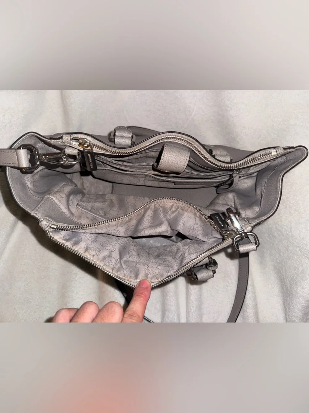 Michael Kors Saffiano leather top-zip satchel